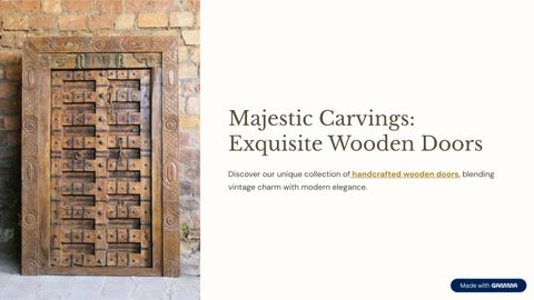 Majestic Carvings Exquisite Wooden Doors