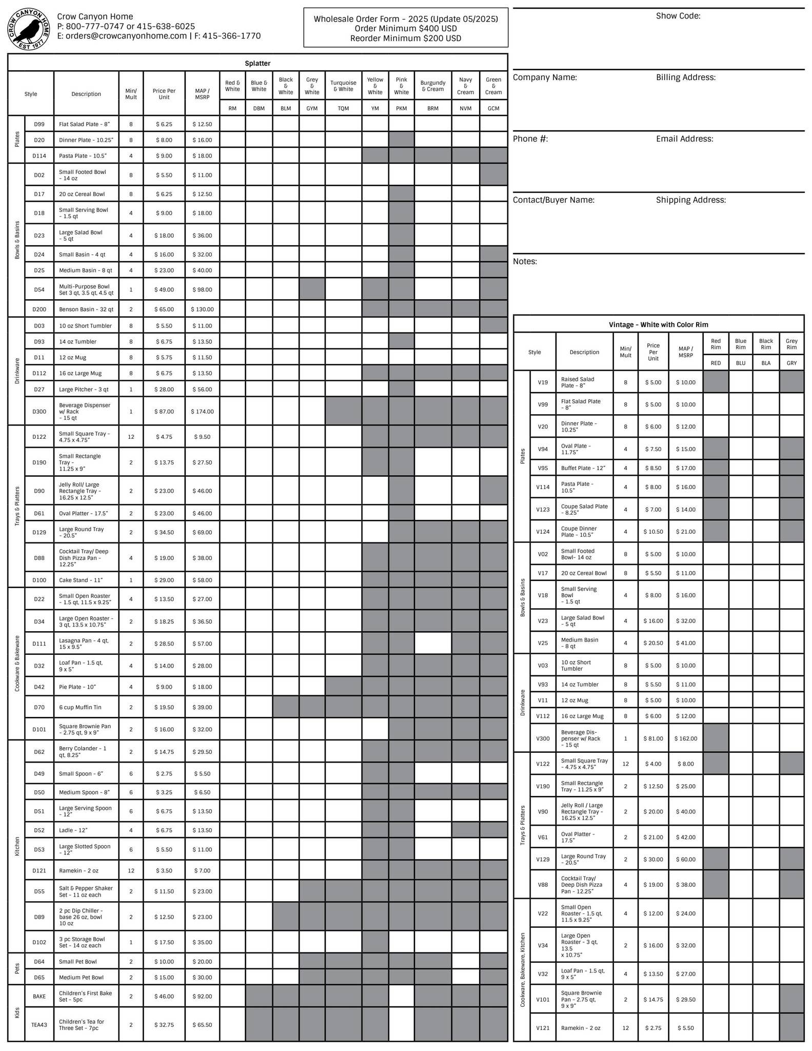 2025 CCH WHSL Order Form by crowcanyonhome - Issuu