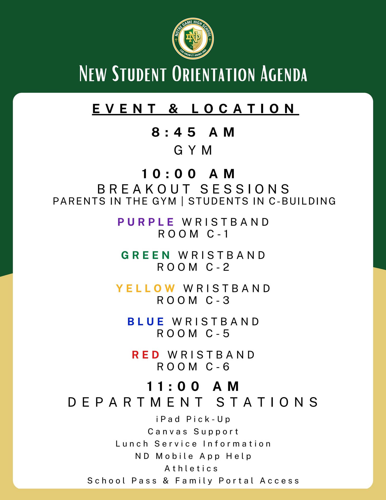 New Student Orientation Agenda by notredameriverside - Issuu