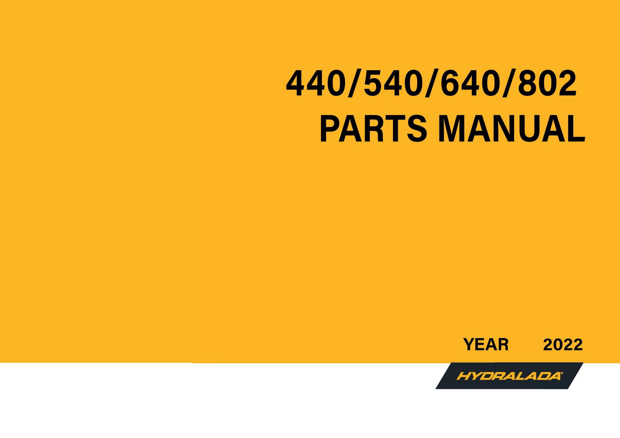 HYDRALADA 440 540 640 802 PARTS BOOK 2022 by hydralada - Issuu