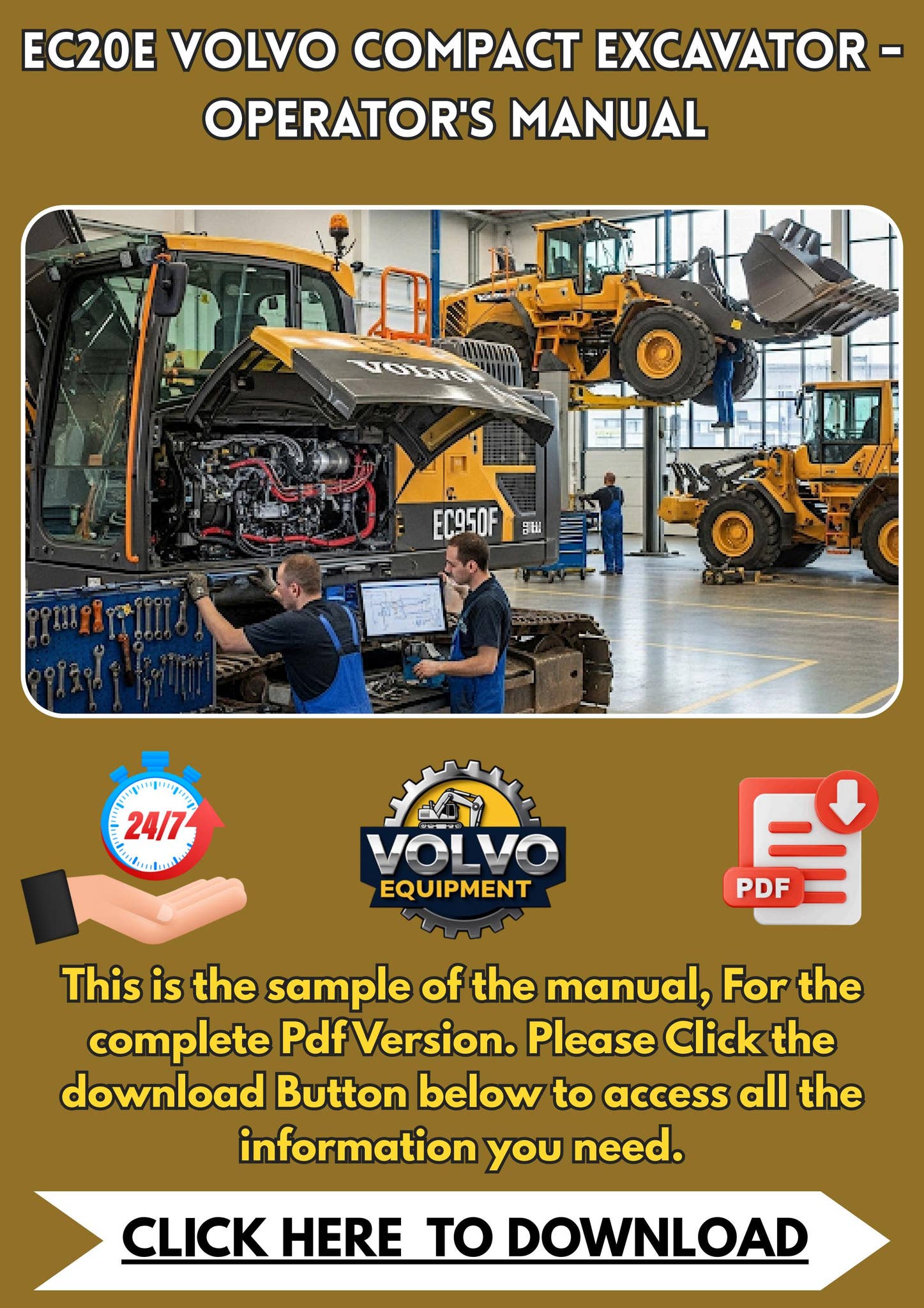 EC20E Volvo Compact Excavator - Operator's Manual by