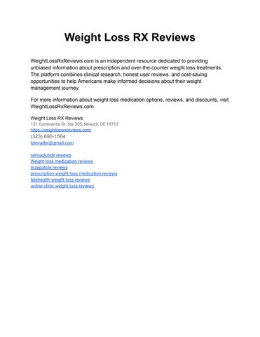 Weight Loss RX Reviews by Weight Loss RX Reviews - Issuu