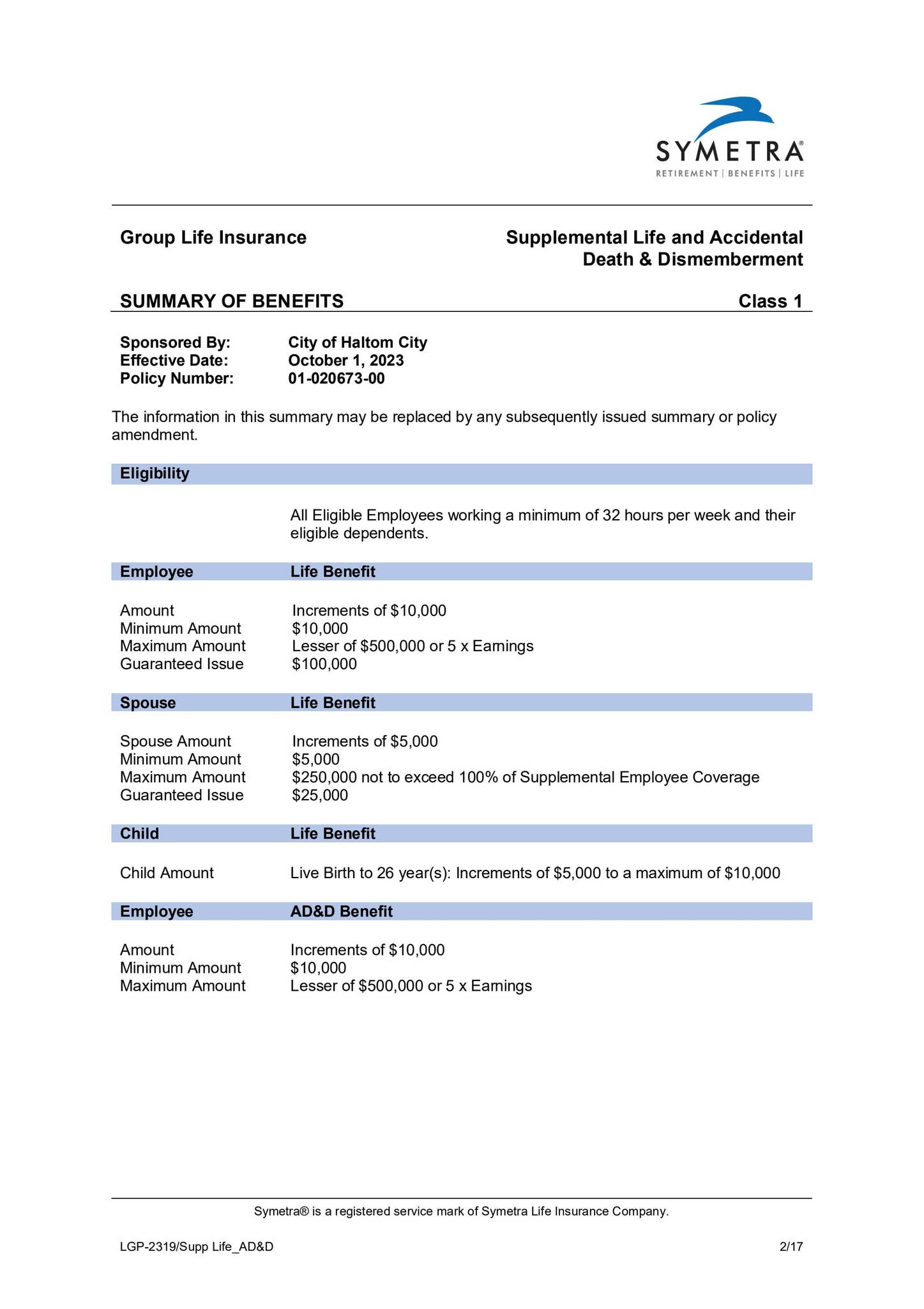 Symetra Forms.pdf Symetra Voluntary Life and ADD Plan Summary by cityofhaltomcity - Issuu