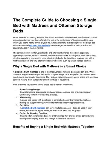 The Complete Guide to Choosing a Single Bed with Mattress and Ottoman Storage Beds (1)