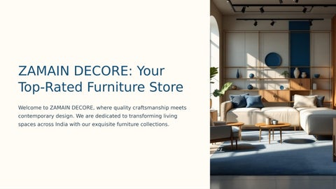 Top Rated Furniture Stores|ZAMAIN DECORE|Stylish&Quality Furniture