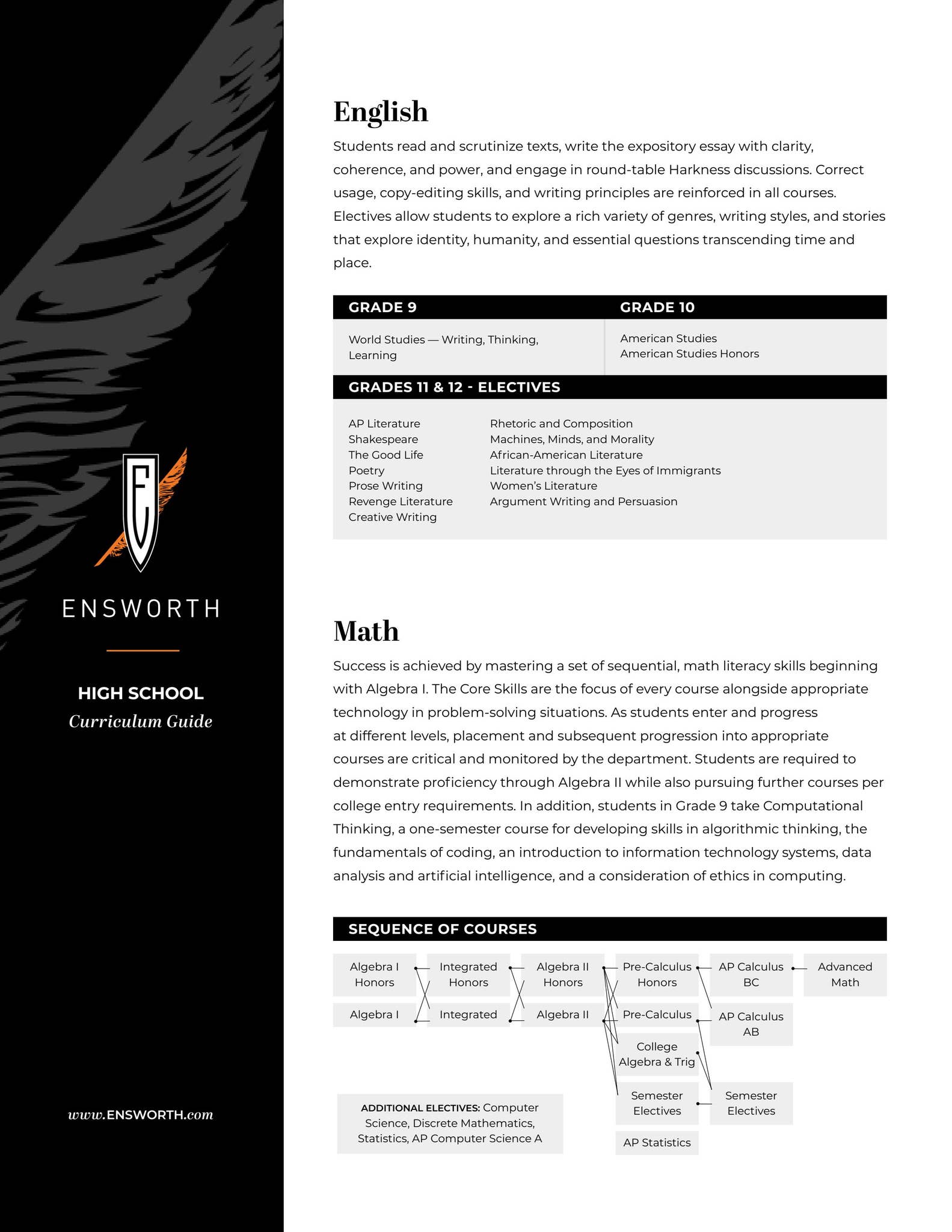 Course Guide High School High School Curriculum Guide by The Ensworth School - Issuu
