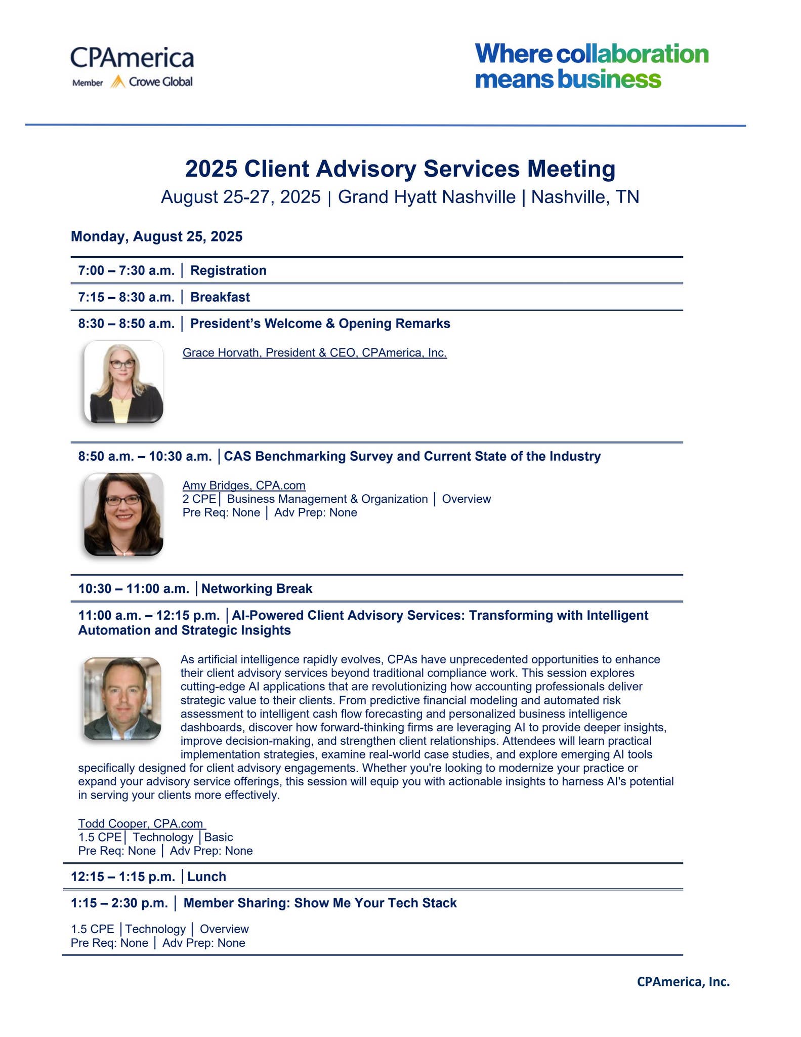 2025 Client Advisory Services Meeting Agenda by CPAmerica, Inc. - Issuu