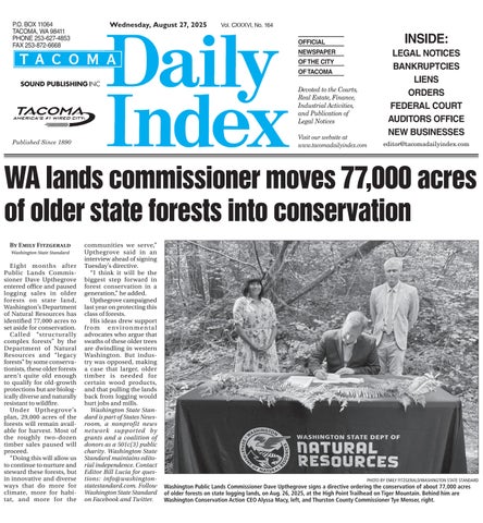 Tacoma Daily Index, August 27, 2025