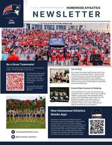 Homewood Athletic Director Newsletter (Fall 2025)
