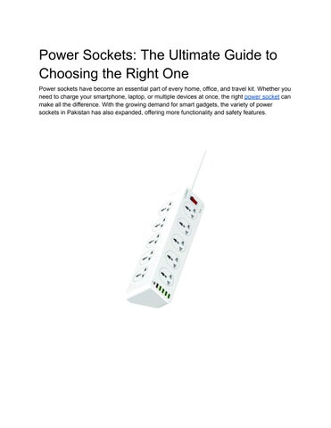 Power Sockets_ The Ultimate Guide to Choosing the Right One by ...