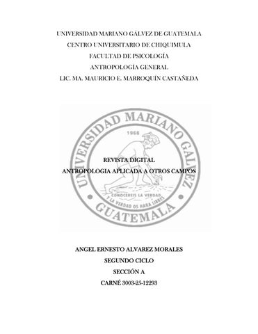 Revista Digital, antropología a otros campos. Angel Alvarez