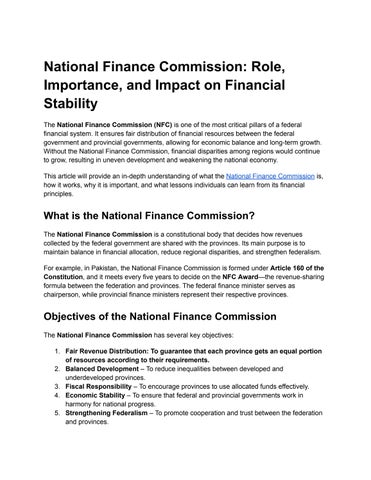National Finance Commission_ Role, Importance, and Impact on Financial