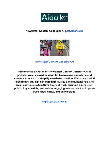 Newsletter Content Generator AI | Jet.aidanow.ai