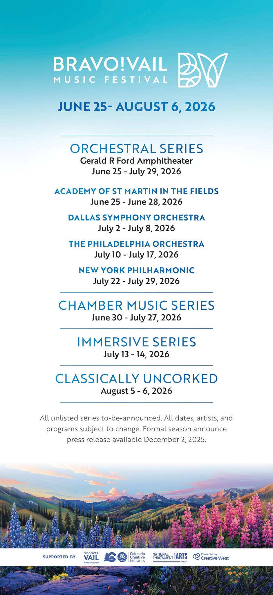2026 Bravo! Vail Important Dates by Bravo! Vail - Issuu