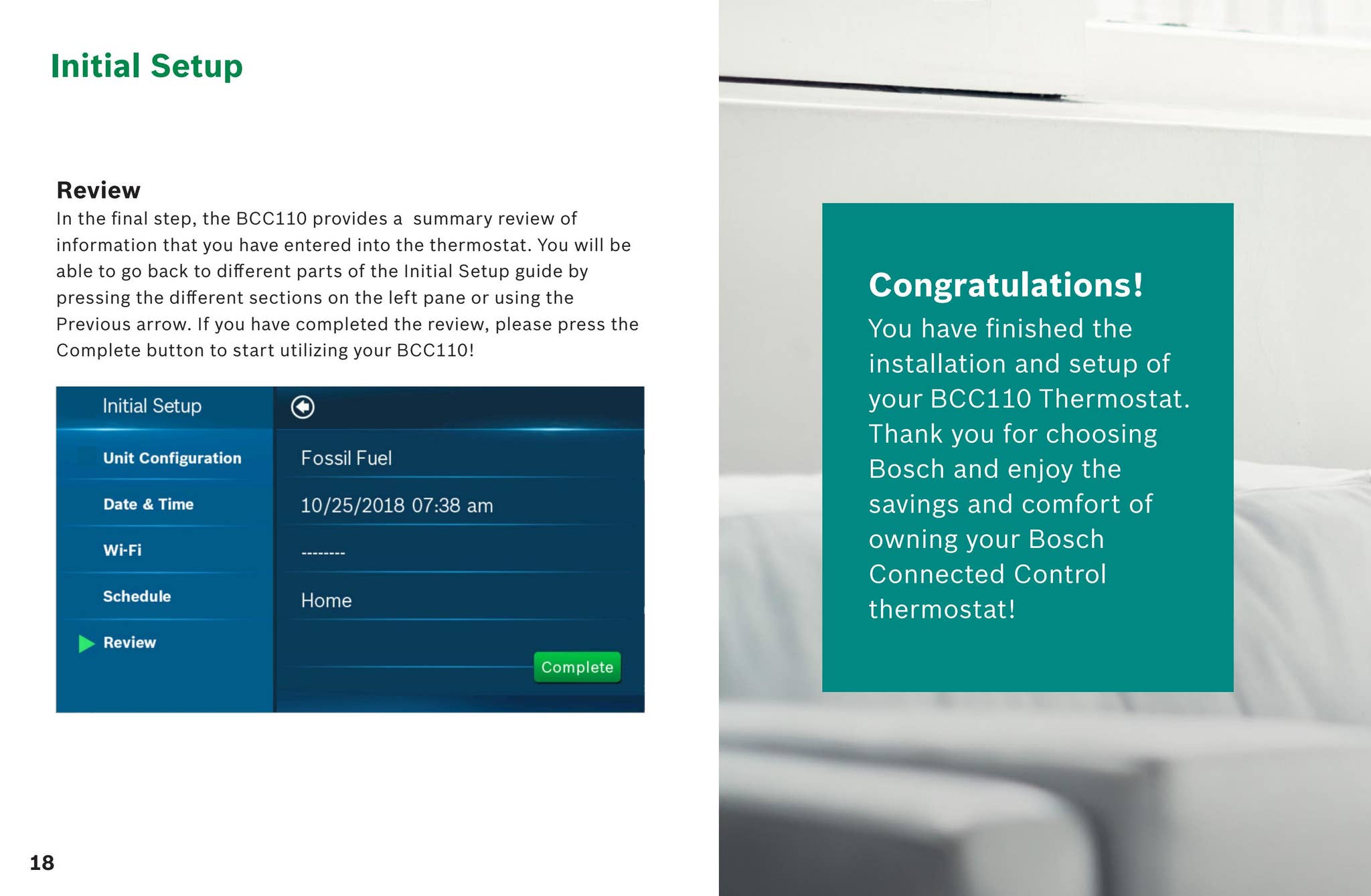 Bosch Connected Control (BCC110 Thermostat) User Guide by Bosch Home ...
