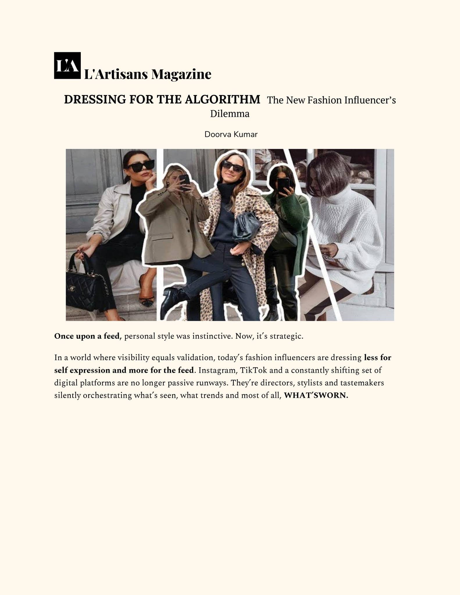 Dressing for the algorithm by Doorva Kumar - Issuu