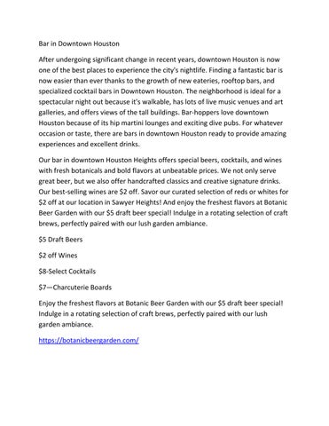 bar in downtown houston