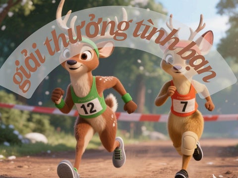 Vào một buổi sáng đẹp trời, ở một khu rừng tổ chức cuộc chạy đua. Nai và Hoẵng đăng ký tham dự.- - N