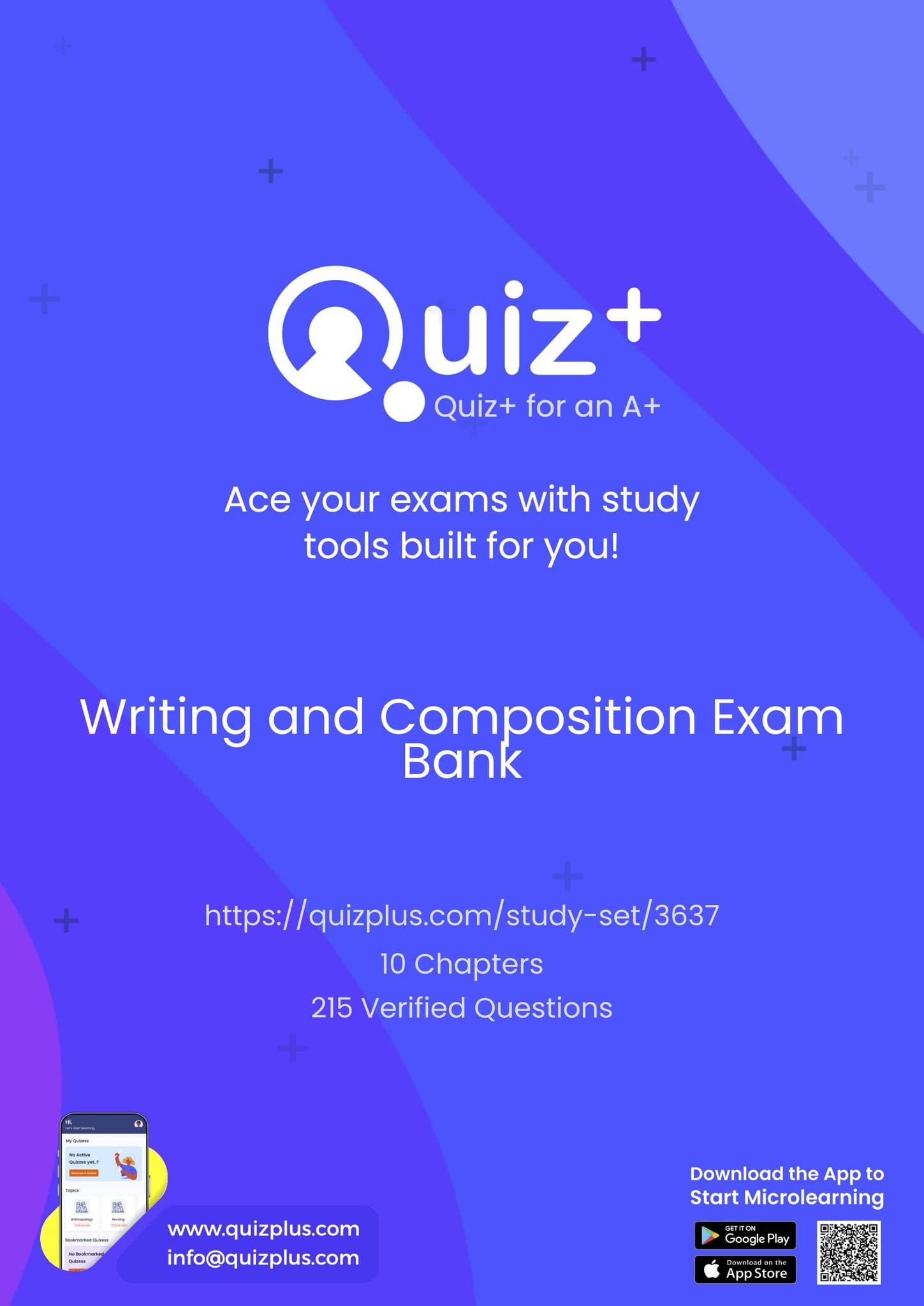 Writing and Composition Exam Bank - 215 Verified Questions by Quizplus ...