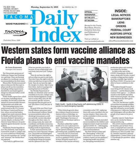Tacoma Daily Index, September 08, 2025
