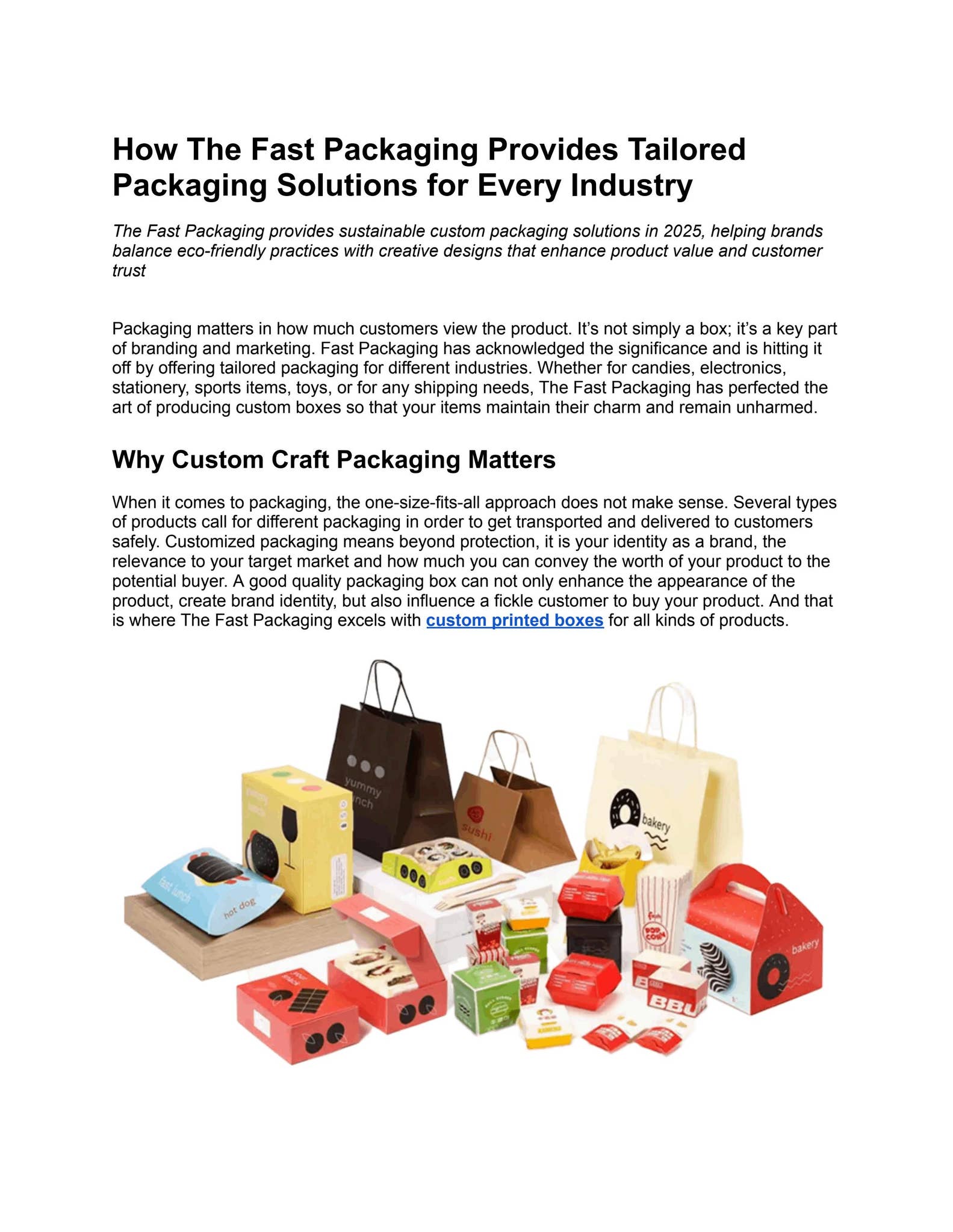Speed Development Packaging How The Fast Packaging Provides Tailored Packaging Solutions for Every ...