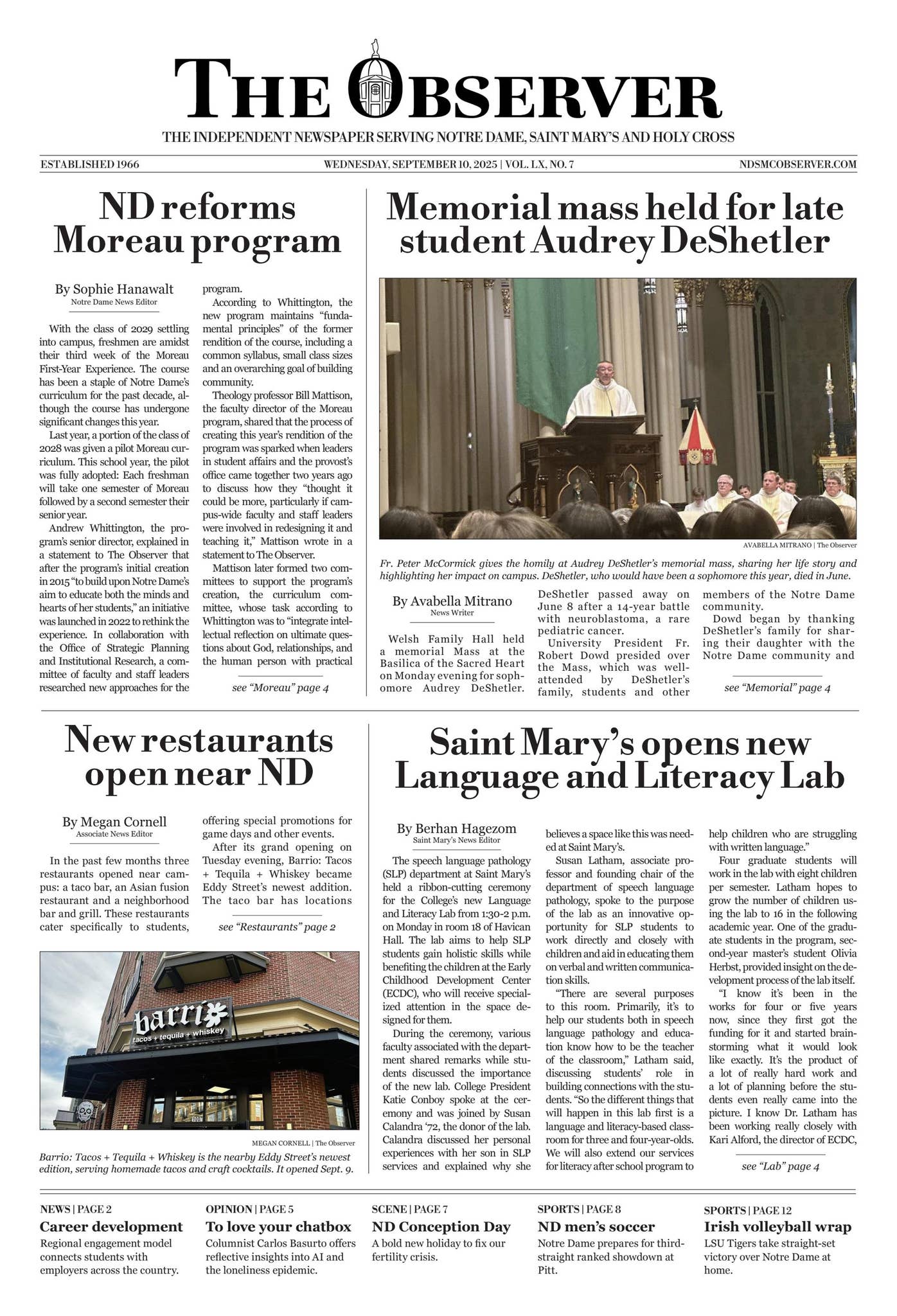September Observer Print Edition for The Observer for Wednesday, September 10, 2025 by The ...