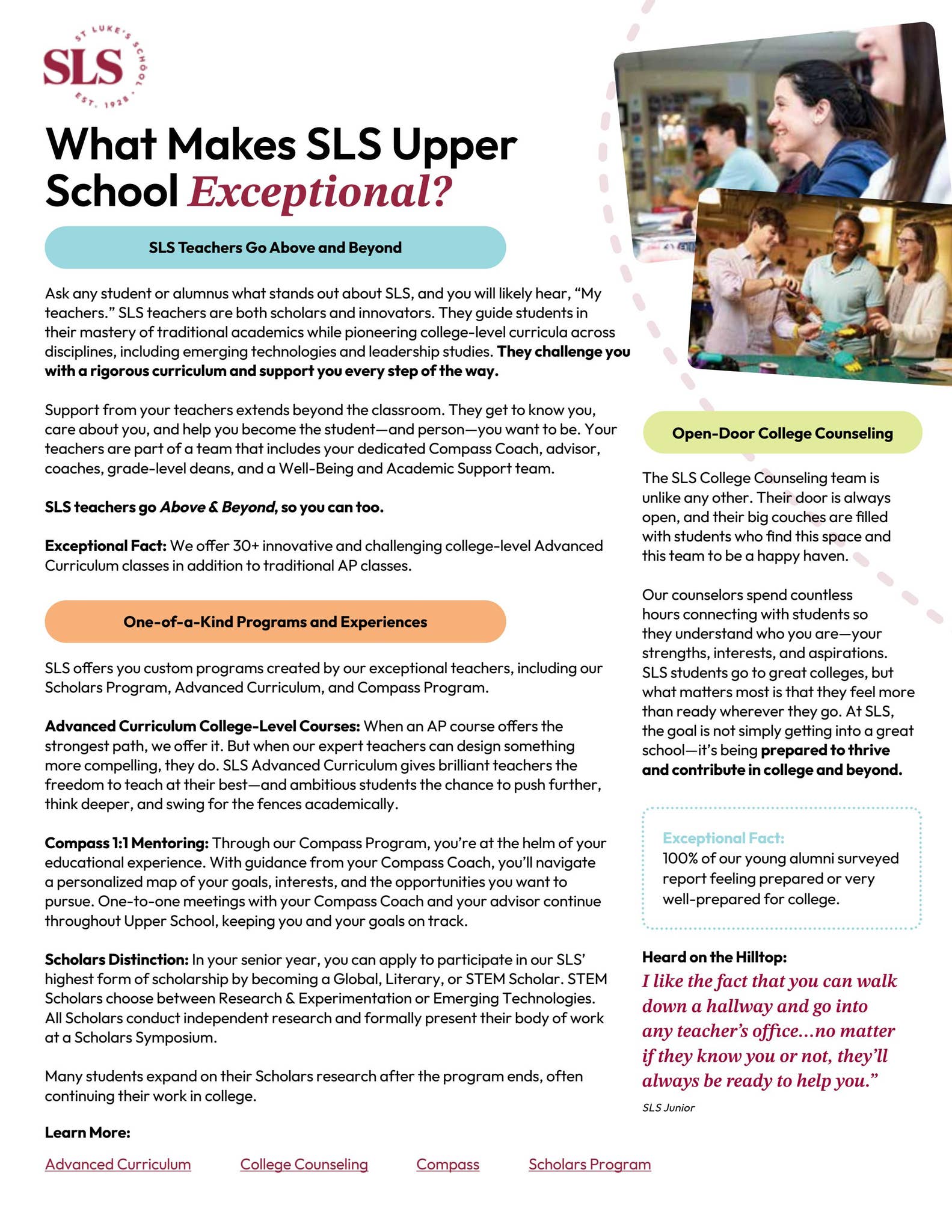 St. Luke's 2025 Upper School Viewbook by St. Luke's School - Issuu