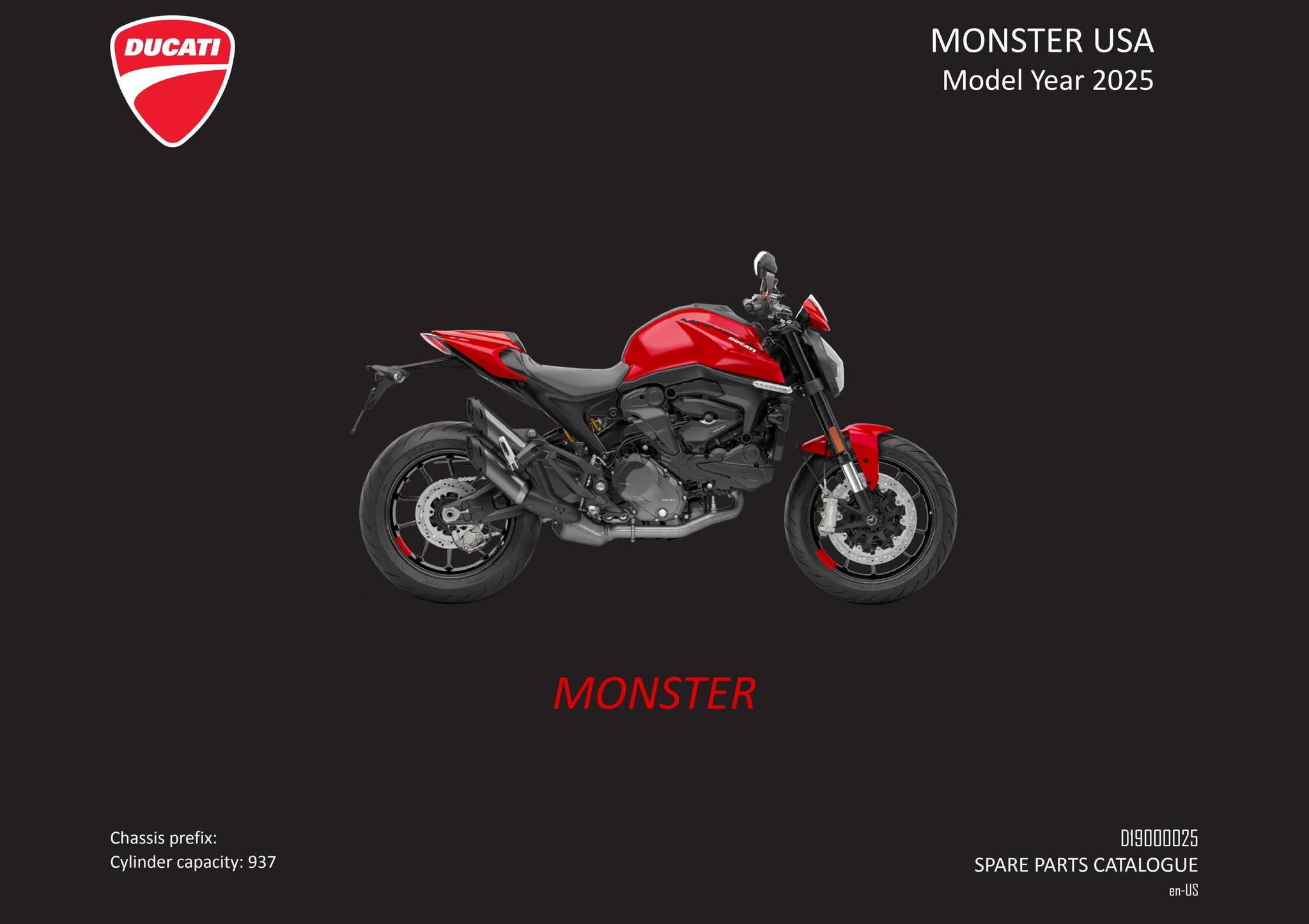 Ducati Omaha 2025 OEM Ducati Monster Parts Diagram Parts Fiche by