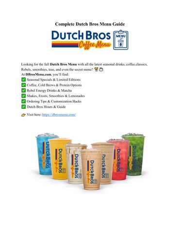 Full Dutch Bros Menu