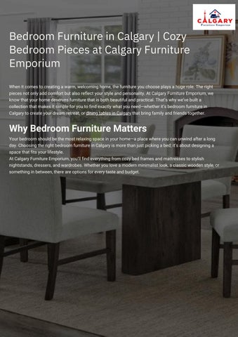 Bedroom Furniture in Calgary  Cozy Bedroom Pieces at Calgary Furniture Emporium
