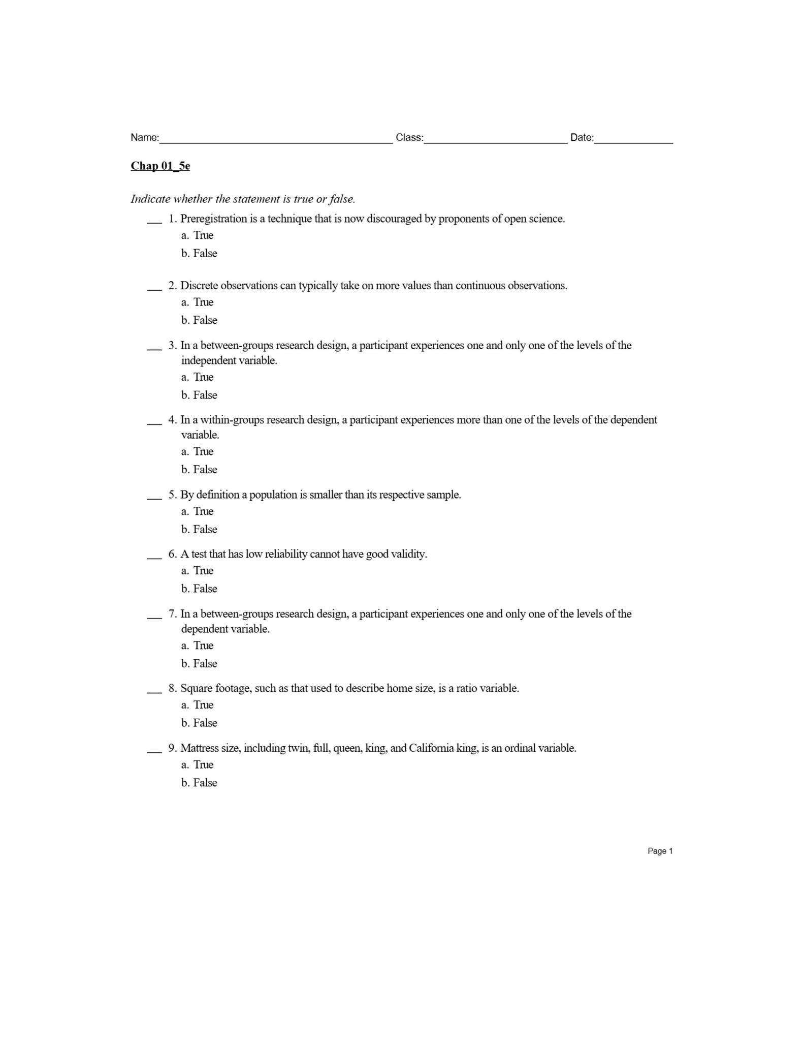 Test Bank for Statistics for the Behavioral Sciences, 5th Edition by ...