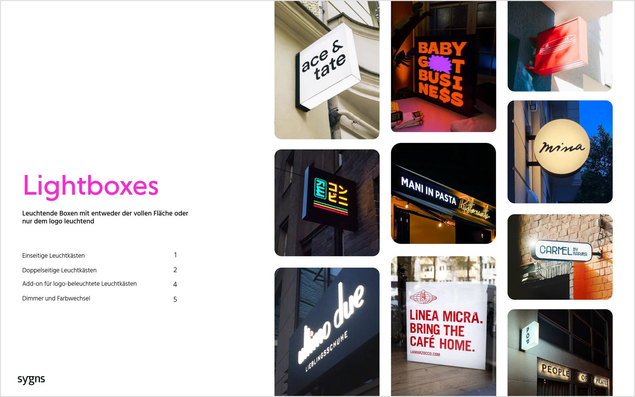 Lightboxes by ONE TEAM Signage Group - Issuu