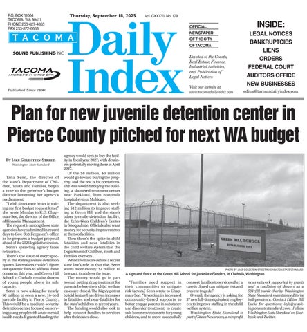 Tacoma Daily Index, September 18, 2025