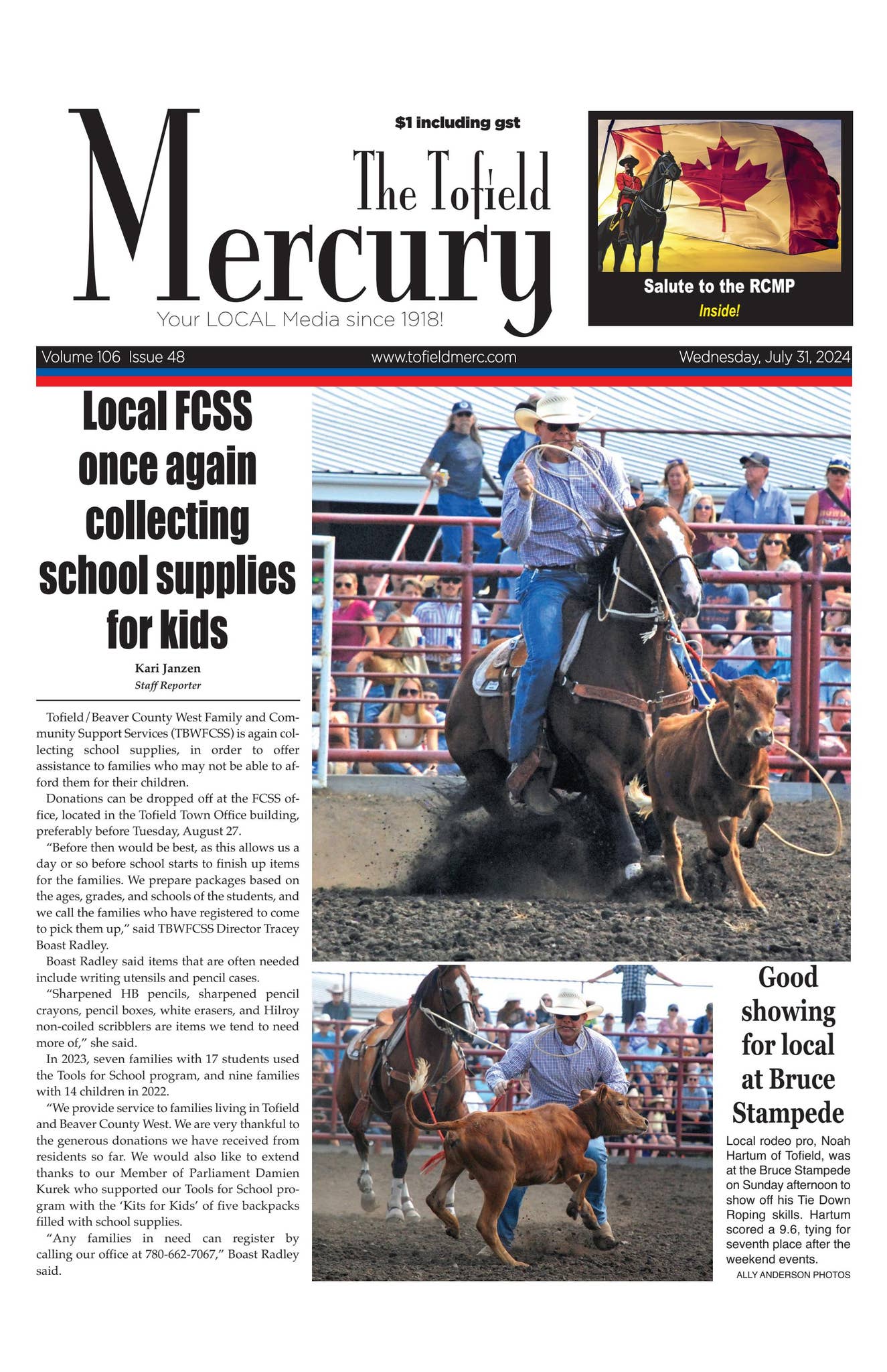Tofield Rodeo July 31 Tofield Mercury by Caribou Publishing - Issuu
