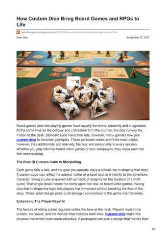 Custom dice-How Custom Dice Bring Board Games and RPGs to Life