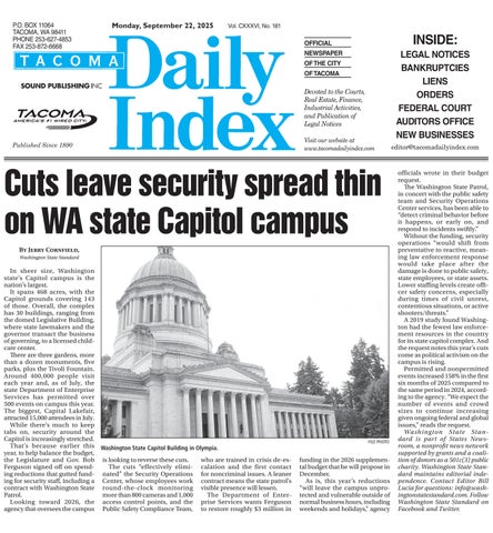 Tacoma Daily Index, September 22, 2025