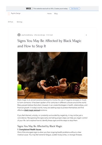 Signs You May Be Affected by Black Magic and How to Stop It