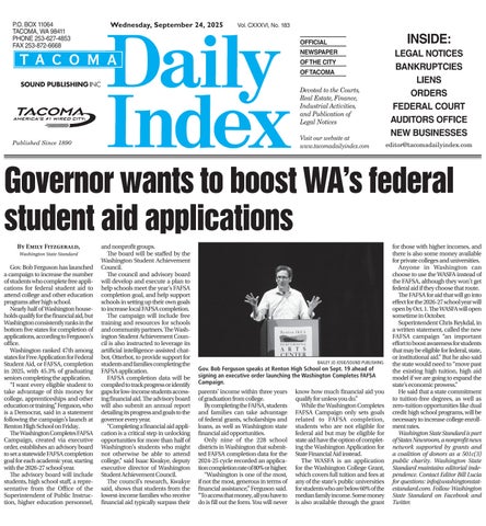 Tacoma Daily Index, September 24, 2025