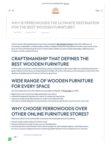 Why is Ferrowoods the Ultimate Destination for the Best Wooden Furniture