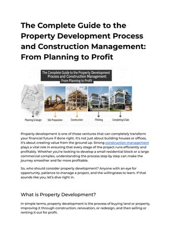The Complete Guide to the Property Development Process and Construction ...