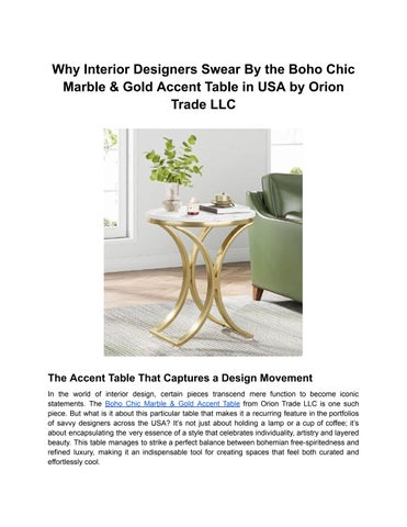 Why Interior Designers Swear By the Boho Chic Marble & Gold Accent Table in USA by Orion Trade LLC (