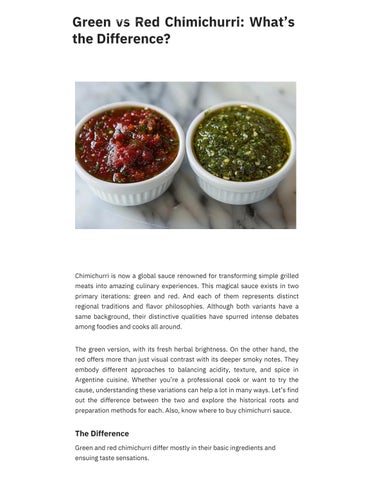 Green vs Red Chimichurri | Authentic Flavor Guide