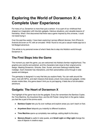 Doraemon X: A Complete Guide to the Game Everyone Is Talking About