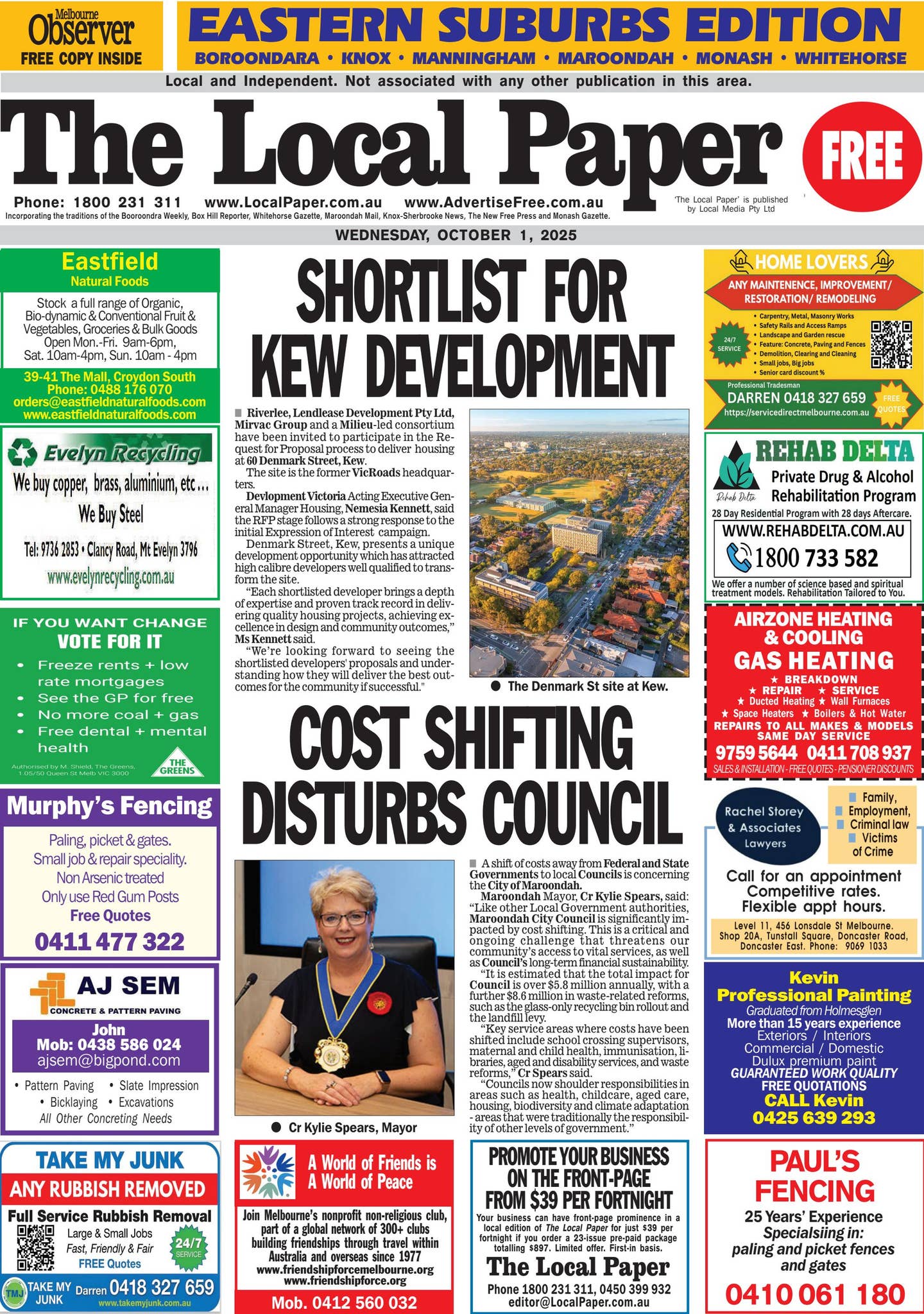 The Local Paper. Eastern Suburbs Edition. Wed., Oct. 1, 2025 by Ash Long -  Issuu