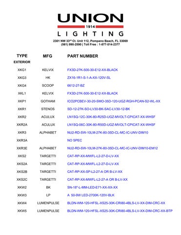 unionlightingusa 灯饰目录 · AVENUE 936 册 第 4 页