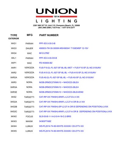 unionlightingusa 灯饰目录 · AVENUE 936 册 第 5 页