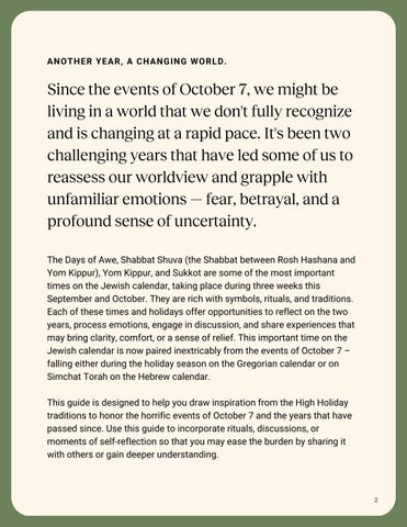A High Holidays 指南 For After October 7 第 2 页