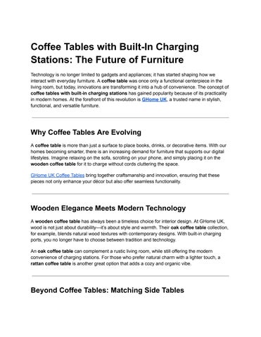 Coffee Tables with Built-In Charging Stations_ The Future of Furniture