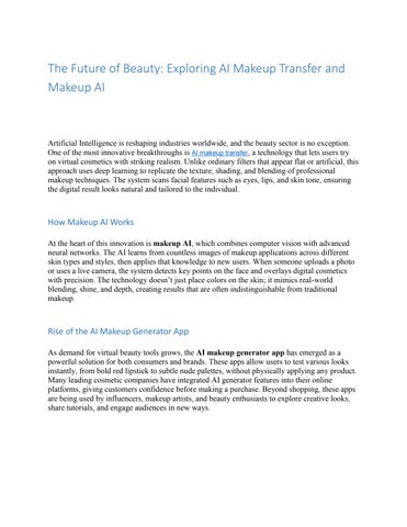 The Future of Beauty