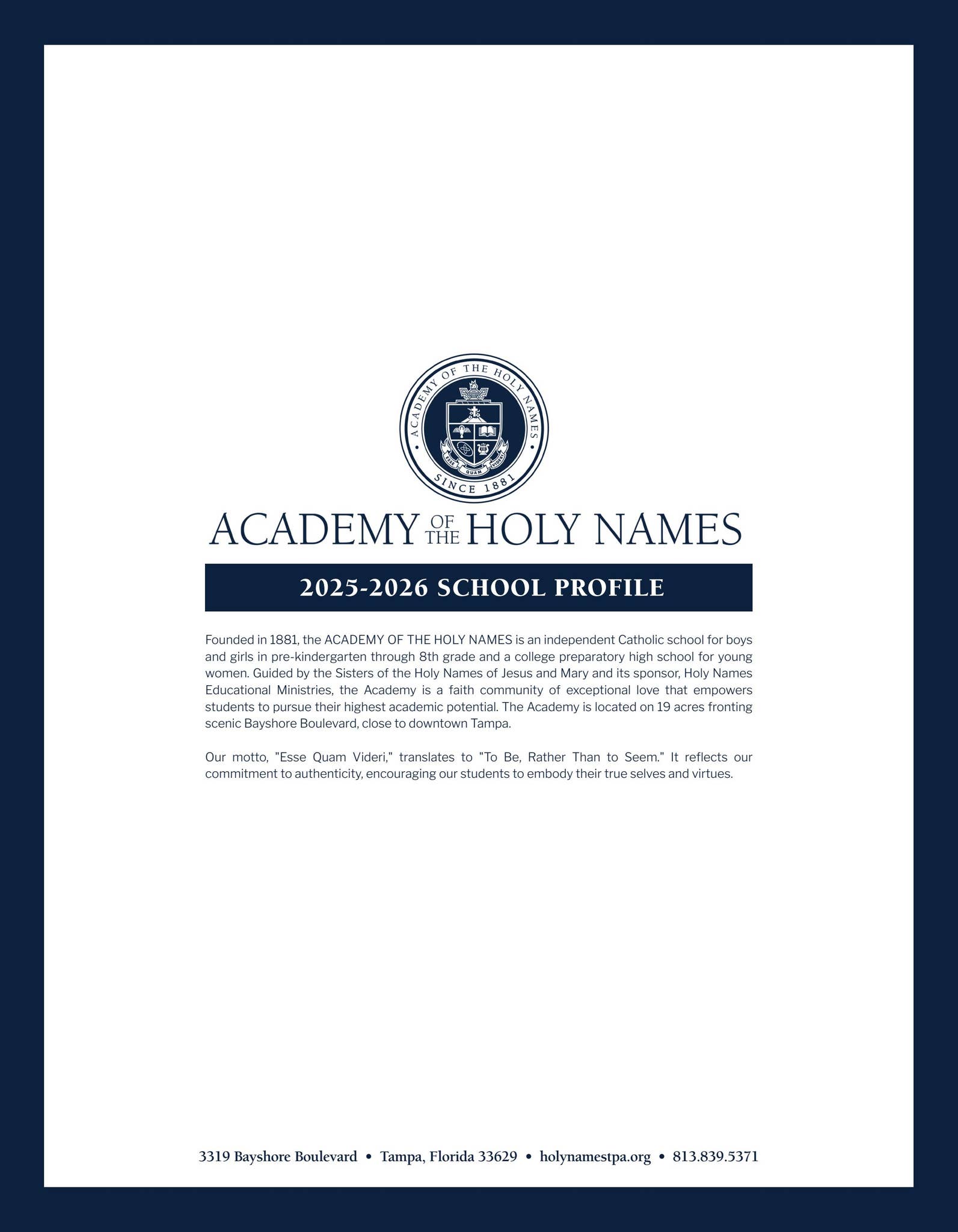 AHN 2025-26 School Profile by Academy of the Holy Names - Issuu